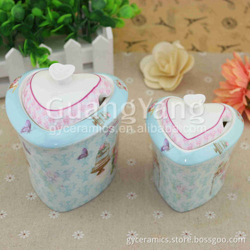 Standard Export Safety Package Ceramic Tea Coffee Sugar Canister Set